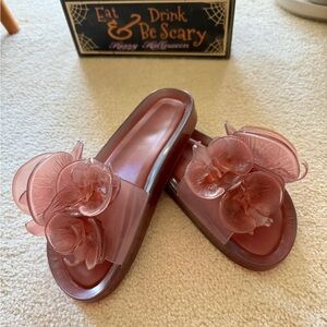 Melissa Pink Jelly Slides - Sz 6